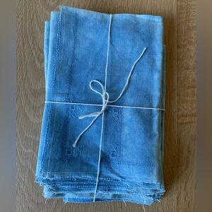 Vintage - hand dyed indigo napkin set of 6